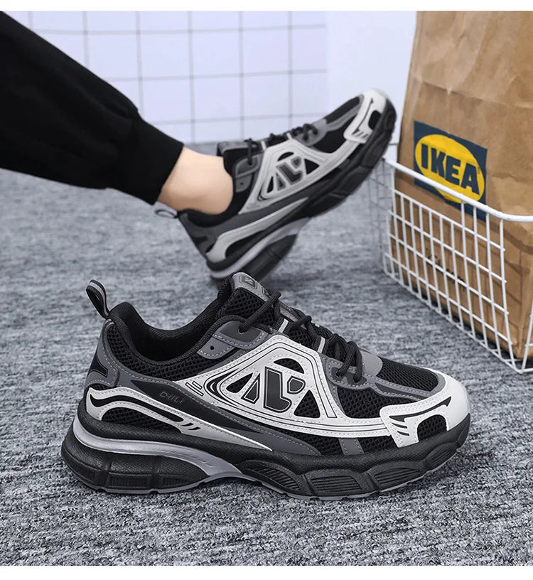 Men's Sneakers Fashion Breathable Sports Shoes Outdoor Running Shoes for Men Lace Up Platform Training Sneakers Tenis Masculino
