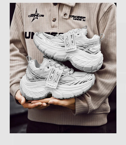 White Chunky Sneakers Women Summer Autumn Bling Rhinestones Shoes for Girls Thick Platform Footwear Size 36-44 Shoes for Men