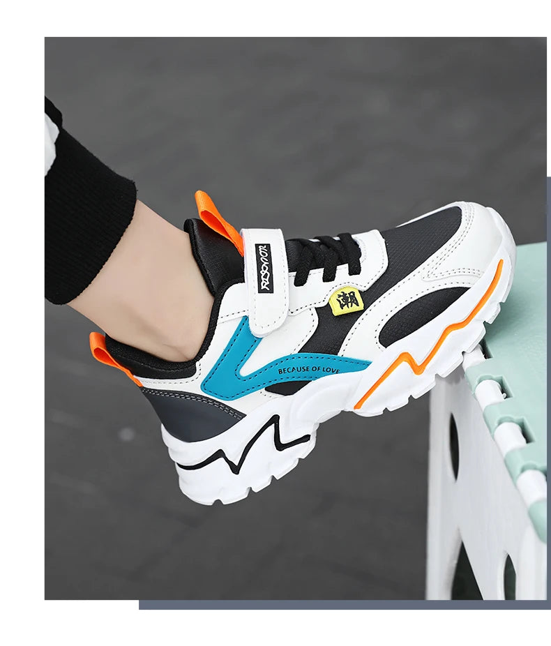 Fashion Children Sneakers Boys Shoes Leather Pu Kids Shoes School Casual Sports Tennis Sneakers for Girls