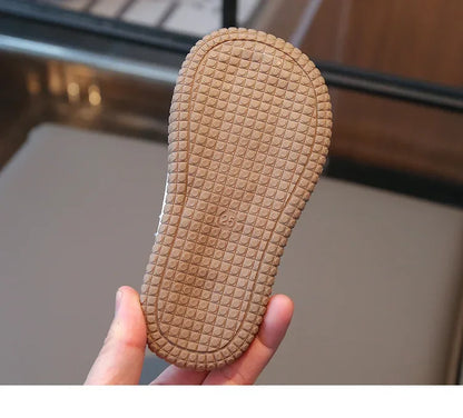 Kids Bow Summer Sweet Closed Toe Sandals Girls Princess Shoes Children Baby Kindergarten Non-slip Flats Shoes