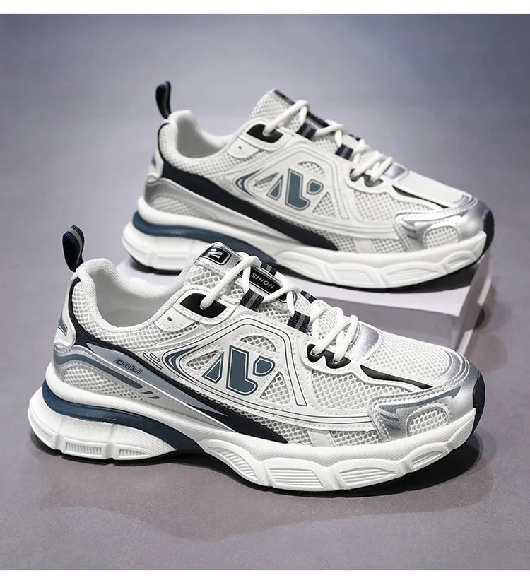 Men's Sneakers Fashion Breathable Sports Shoes Outdoor Running Shoes for Men Lace Up Platform Training Sneakers Tenis Masculino