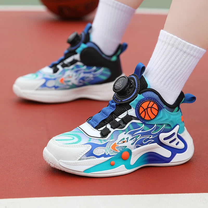 Kids Sneakers Fashion Basketball Shoes for Children Boys Breathable Mesh Sneakers Casual Sports Shoes New Design Trainers