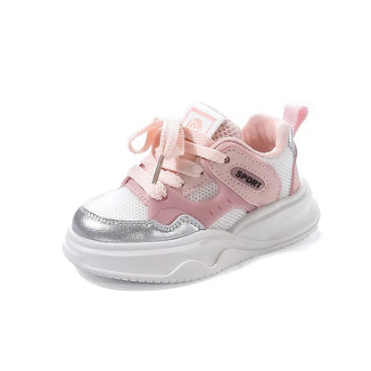 Students Sneakers Soft Sole Girls Running Shoes Mesh Breathable New Fashion Toddle Children Sports Shoes Non-slip Trendy