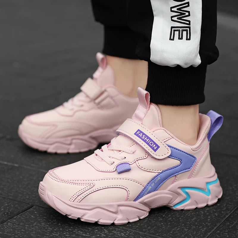 Girl's Fashion Sneakers Lovely Girls Sneaker Outdoor Breathable Mesh Flat Sport Shoes Kids Casual School Walking Shoe Antislip
