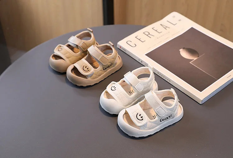 Toddler Sandals Summer Children Shoes Little Kids Sport Sandals Lucky Smile Face Unisex Baby Boys Girls Casual Anti-slip Sandals