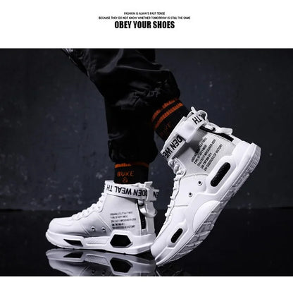 Mens Casual Sneakers High-tops Sneakers Trendy Boys Basketball Sports Tennis Shoes Outdoor Off-road Shoes Couple Sneakers