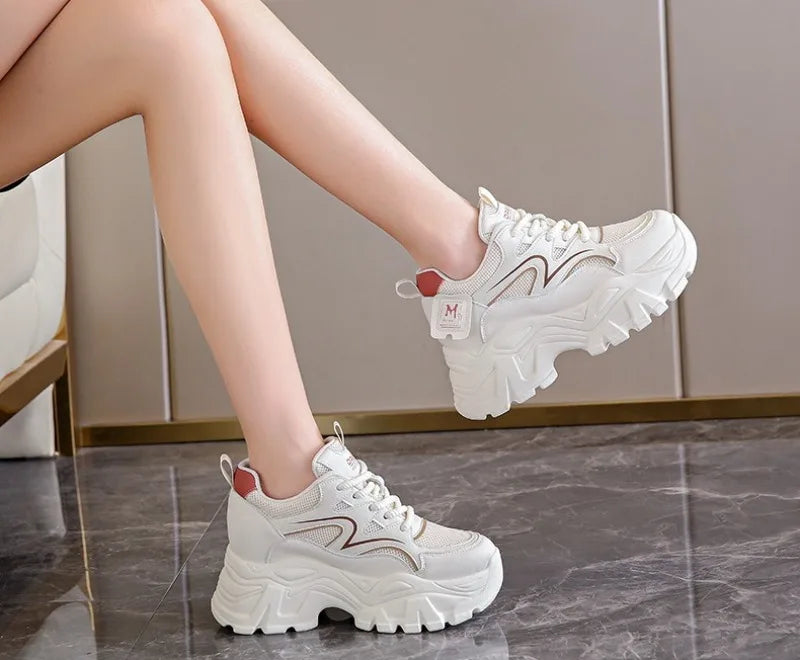 New Women Platform Casual Sneakers Autumn Fashion Women Comfortable Increased Sport Shoes Outdoor Breathable Basketball Sneakers