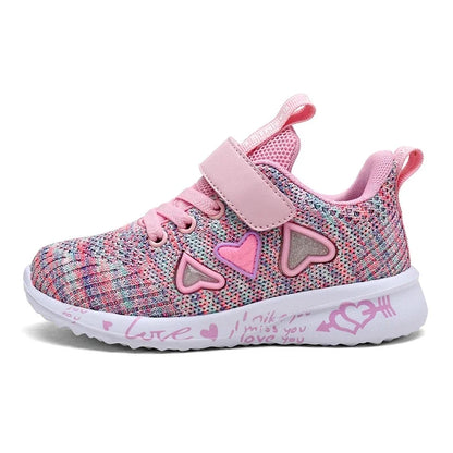 Girls Casual Shoes Children Light Mesh Sneakers Kids Summer Autumn Tenis Cute Sport Cartoon Running Sock Footwear Female