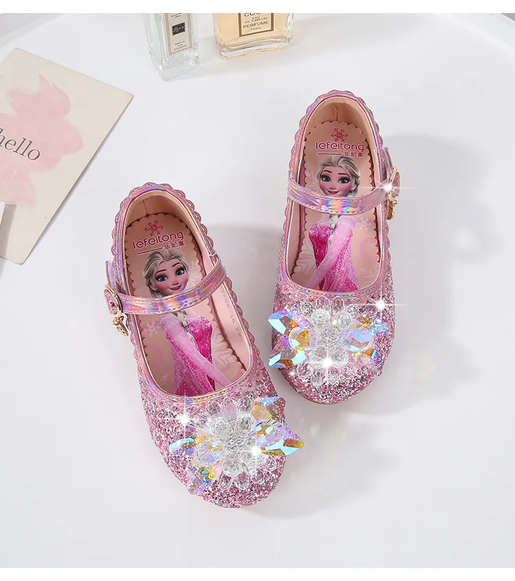 Spring New Children's Shoes Ice And Snow Romance Princess Elsa Shoes Girl's Fashion Sandals Crystal Princess Shoes