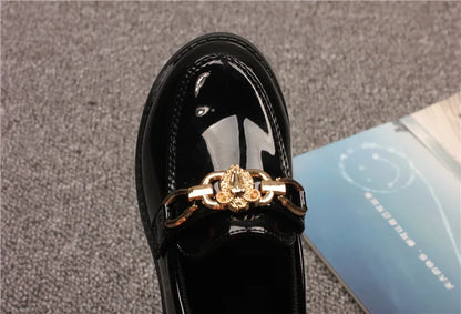 Children's Shoes Girls Autumn Princess Fashion Leather Shoes Kids Soft Sole British Style Black Student Performance Shoes