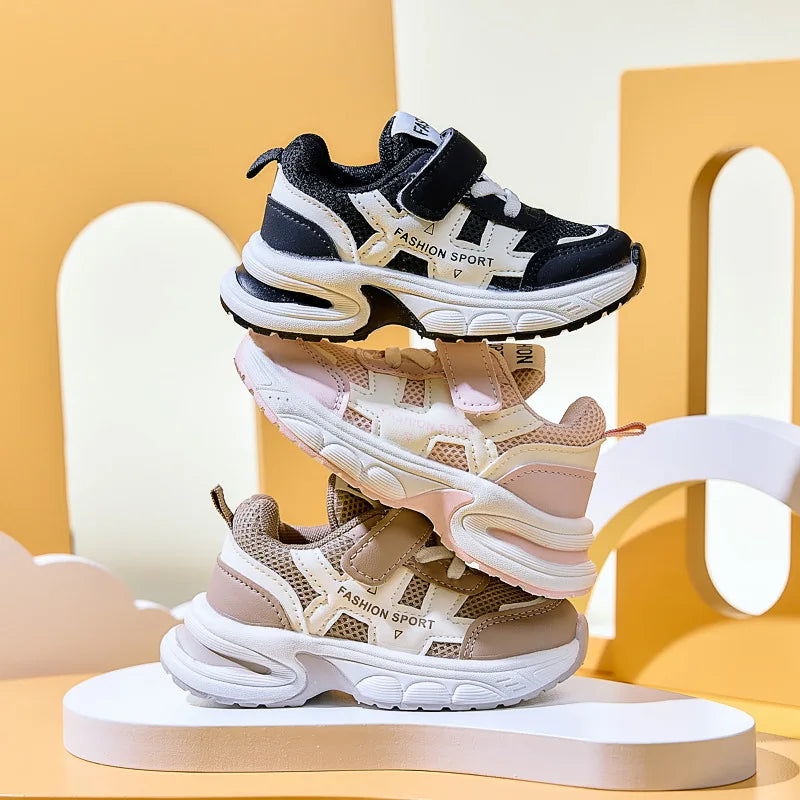 Autumn New Children Shoes Mesh Breathable Kids Sneakers Outdoor Sport Shoes Comfortable Soft Sole Fashion Girls Boys Shoes