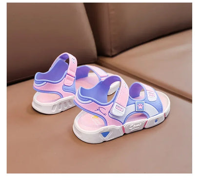 Children Sandals Summer Cartoon Soft Sole Anti Slip Boys Sandals Fashionable Girls Beach Shoes 4-10T Kid PVC Sandals