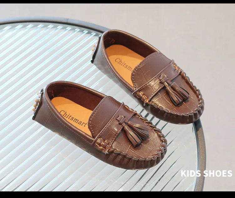 Kids Shoes Boys Girls Slip on Casual Shoes Children Shallow Soft Sole Leather Shoe Toddler Light Flat Loafers Zapatos Niño 여아구두