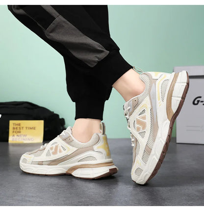 Men's Sneakers Fashion Breathable Sports Shoes Outdoor Running Shoes for Men Lace Up Platform Training Sneakers Tenis Masculino