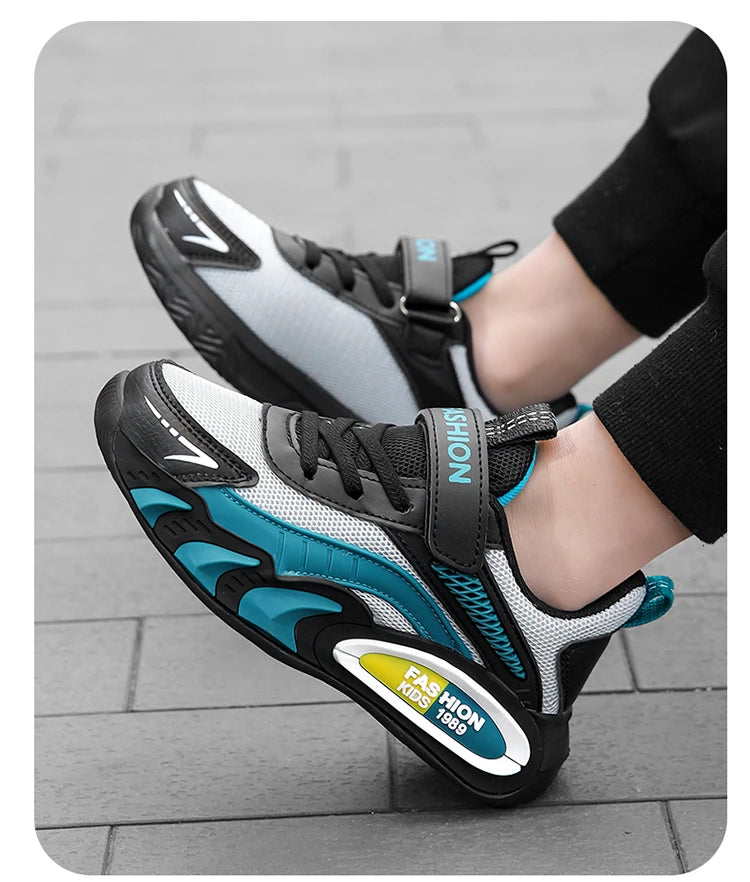 Children's Sneakers for Boys Breathable Mesh Running Sports Shoes Lightweight Students Kids Casual Walking Shoes Non-Slip