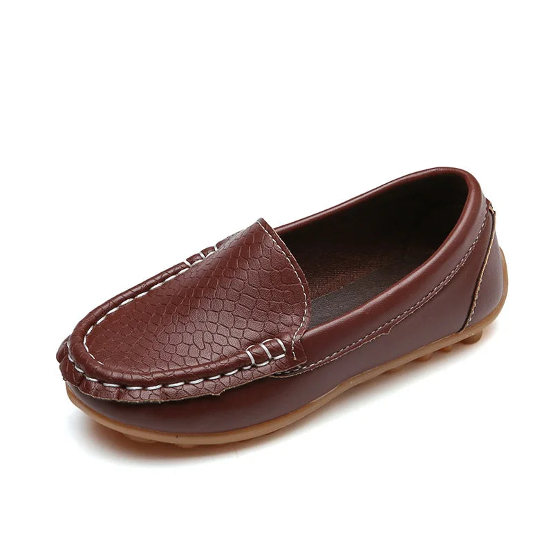 Kids Casual Shoes Flat Candy Colors Unisex Boys Girls Soft Loafers Slip-on PU Leather Shoes For Children Size 21-38 Moccasin Hot