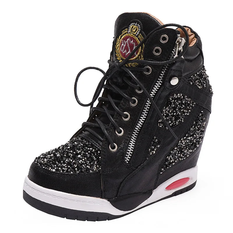 Shoes Womens Sneakers with Platform Woman Shoe Luxury Wedge Heel Basket Autumn Winter Thick Fashion High Casual Running Low help