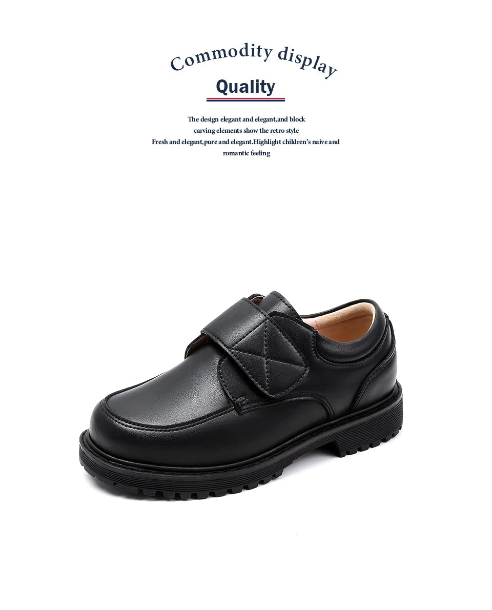 Student Shoes Season Shoes for Boys Black Shoe Children Boy 2025 Spring and Autumn The New British Style Performance Formal Wear