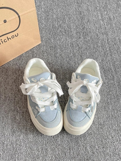 New Women's Casual Flat-soled Sports Shoes Cute Patterns Trainers Ladies Sneakers Breathable Star Women Sneakers