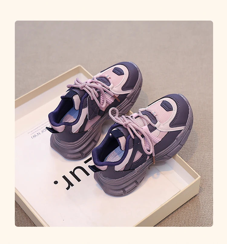 Kids Sneakers Handsome Girls Running Shoes Mesh Breathable  New Girls Sports Shoes Thick Soft Sole Comfort for Students