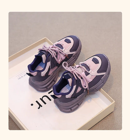 Kids Sneakers Handsome Girls Running Shoes Mesh Breathable  New Girls Sports Shoes Thick Soft Sole Comfort for Students