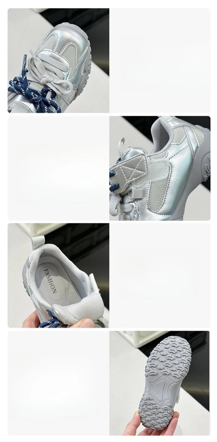 Boys Girls Skate Sneakers  New Autumn Toddler Walking Shoes Soft Sole Non-slip Versatile School Outdoor Mountain Trainers