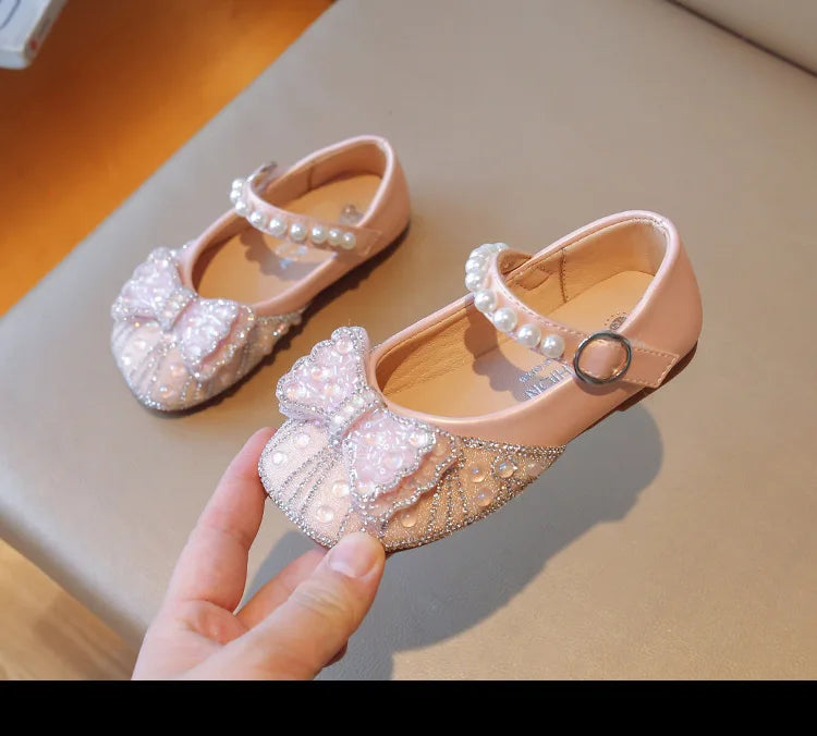 Princess Shoes for Girls Party Wedding Luxurious Glitter 23-34 Kids Single Shoe Summer Spring Autumn Fashion Girl's Flats