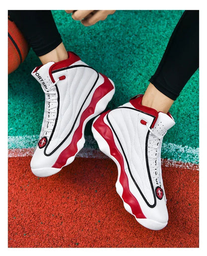 Original Boys High Ankles Sneakers Anti Slip Basketball Trainers Unisex Plus Size 45 Outdoor Sneakers for Men Basket Shoe Women