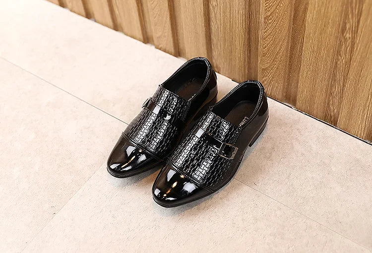 New Kids Leather Shoes Children Baby Loafers Slip-on Flats Students Soft Bottom Performance Shoes Boys Toddler Party Dress Shoes