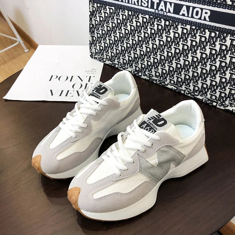 Women's Sneakers Hot-selling Fashionable Breathable Lace Comfortable Women's Shoes Casual Thick Sole Brand Running Sports Shoes