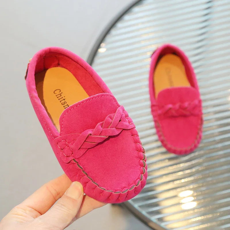 Boys Leather Shoes Fashion Kids Flats Loafers Slip-on Moccasins Classic Children Party Shoes 2024 Spring Autumn Soft Breathable
