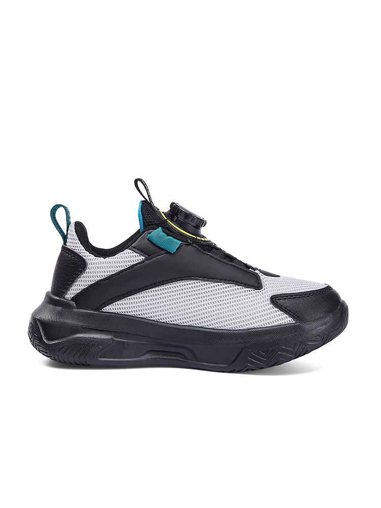 Boys' New Trendy Color-Blocked Mesh Sneakers with Knob Buckle, Dad Shoe Style Breathable Children's Shoes, Spring and Autumn Campus Outdoor Non-Slip Running Shoes, Casual Sports Trendy Shoes