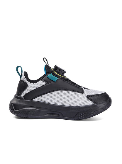 Boys' New Trendy Color-Blocked Mesh Sneakers with Knob Buckle, Dad Shoe Style Breathable Children's Shoes, Spring and Autumn Campus Outdoor Non-Slip Running Shoes, Casual Sports Trendy Shoes
