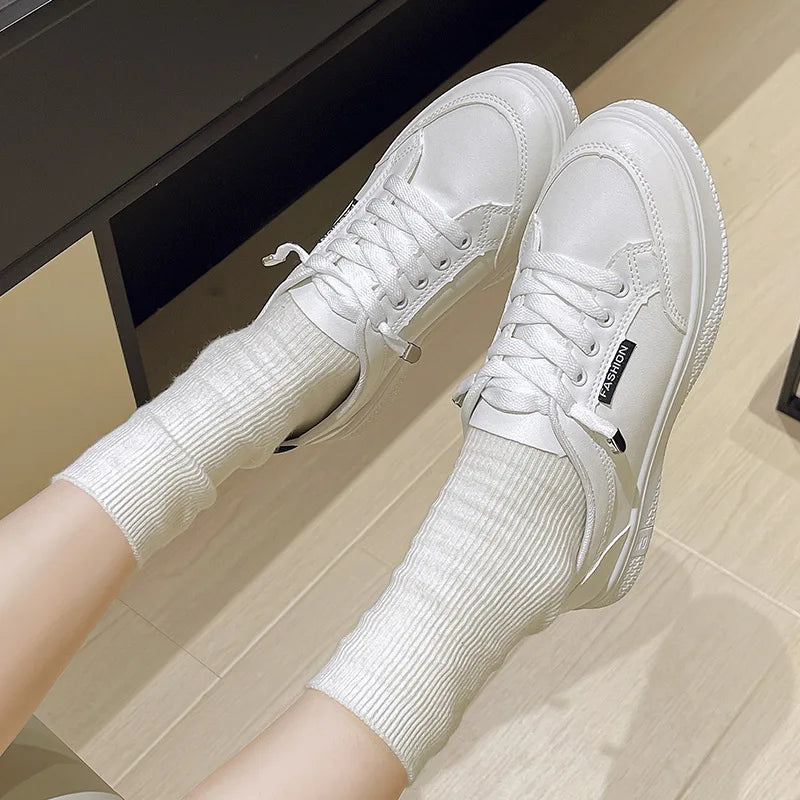 Women's Fashion White Sneakers 2025 New Spring and Autumn Flat Casual Shoes ins Breathable Thin Summer Sneakers