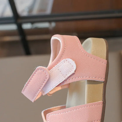 Boys Girls Sandals PU Suede Soft Beach Shoes For Children Casual Hook Loop Anti Slip Kids Sandals
