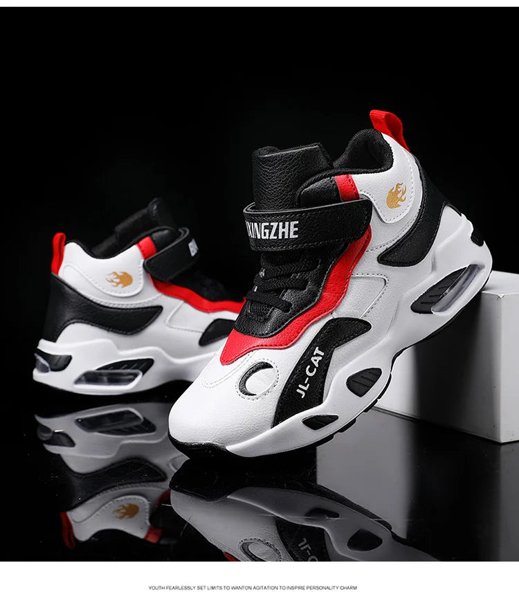 Kids Basketball Shoes Boys Student Sports Shoes School Daily Outdoor Running Sneakers High Top Children Basketball Sneakers