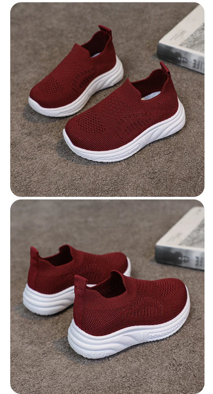Lightweight Boys Girls Casual Shoes Breathable Slip on Kids Casual Sneakers Anti-slip Toddler Flats Outdoor Walking Shoes