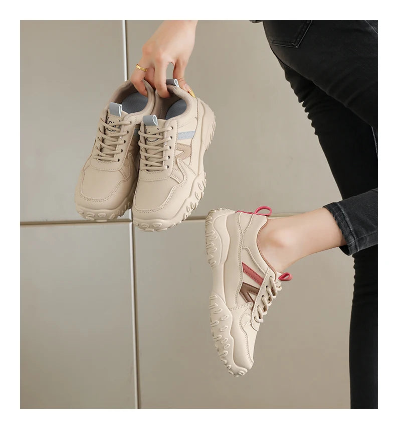 Low-top casual sneakers for women, versatile sports shoes, chunky dad shoes, slip-resistant and durable fashion shoes, KT299-1