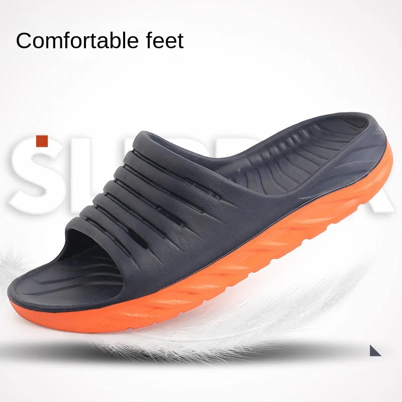 Slippers Men's Summer Large Size 49 Thick-soled Soft Material Arch Shock Absorption Flip-flops Beach Shoes Non-slip Safety Shoes