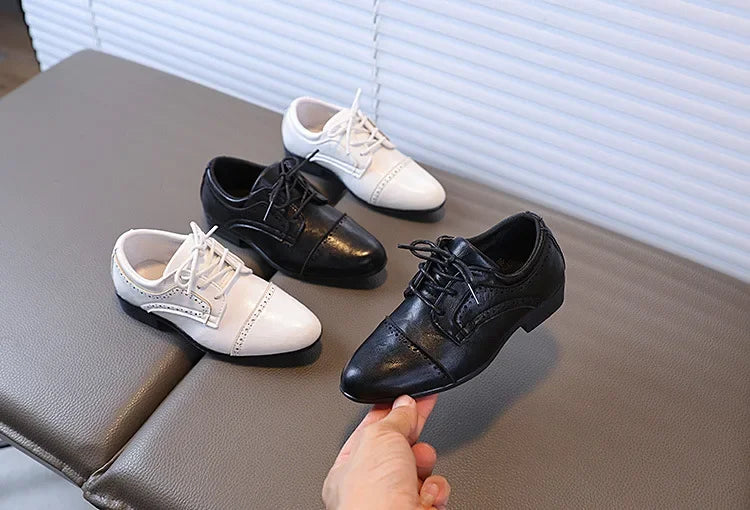Boys School Leather Shoes New Performance Kids Black Loafers Fashion Children Formal Uniform Low-heels Shoes Causal Versatile
