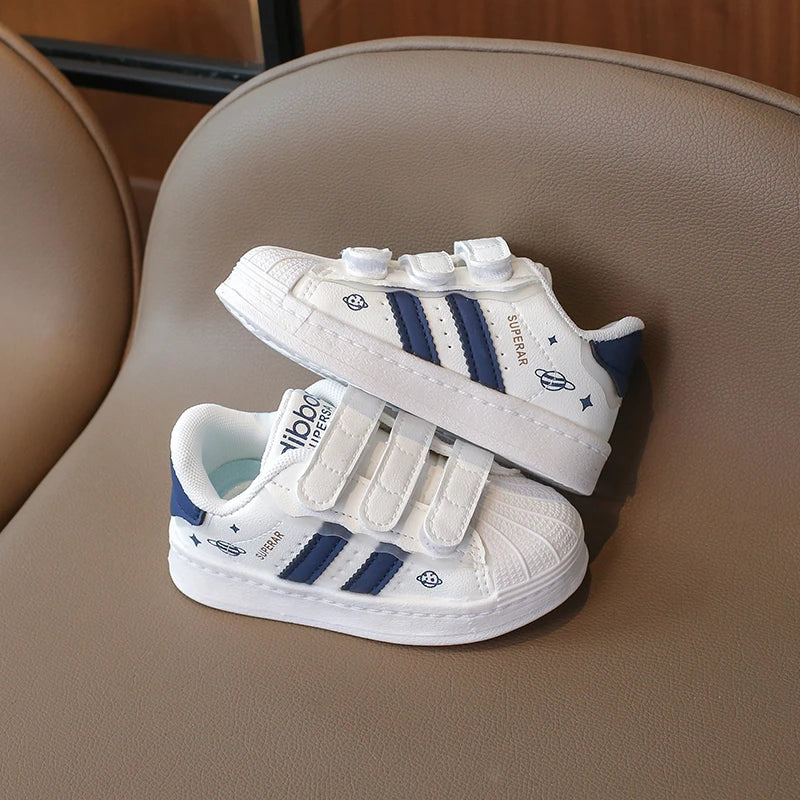 Children's Sneakers Kids Fashion Design White Non-slip Casual Shoes for Boys Girls Hook Breathable Sneakers Toddler Outdoor Shoe
