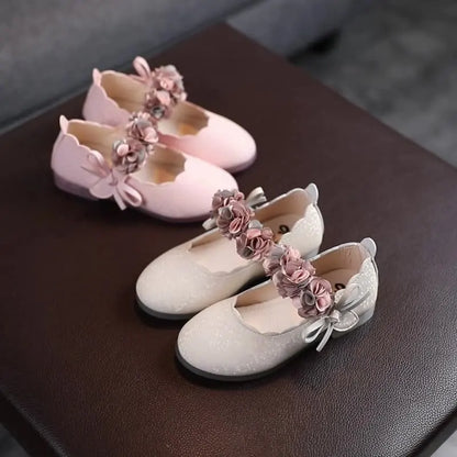 Kids Girls Party Shoes Students Non-slip Performance Leather Footwear Solid Color Children  Wedding Shoes Baby Princess Footwear