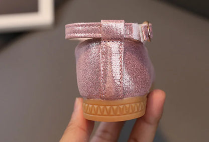Girls Summer Versatile Rhinestone Fine Glitter Shoes Children Korean Version Bow Princess Sandals Girl Fashion Show Casual Shoes