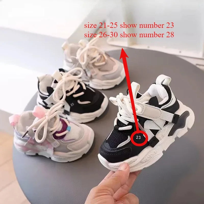 Kids Sport Sneakers for Boys Girls Spring Autumn Student Shoes Non-slip Mesh Breathable Children