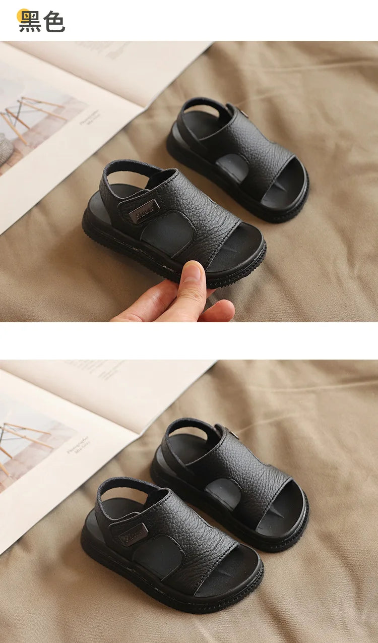 Children's Sandals Male Summer 1-5 Year Old Soft Sole Non slip 2 Children's Sports Leather Beach Sandals 3 Baby Toddler Female