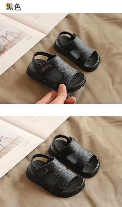 Children's Sandals Male Summer 1-5 Year Old Soft Sole Non slip 2 Children's Sports Leather Beach Sandals 3 Baby Toddler Female