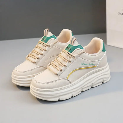 Women's Sneakers Spring Trend Lace-up Platform Casual Shoes Student Small White Shoe Old Dad Style Soft Sole Flat Shoe Versatile