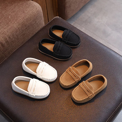 Children Moccasin Shoes Boys Flats Loafers Non-slip Tassels Cute Kids Casual Leather Shoes Soft Slip-on Pleated Solid Color 2025