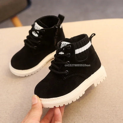 Material Plush Kids Winter Boots Cotton Fabric Spring Autumn Children Shoes Baby Toddler Boys Girls Boots