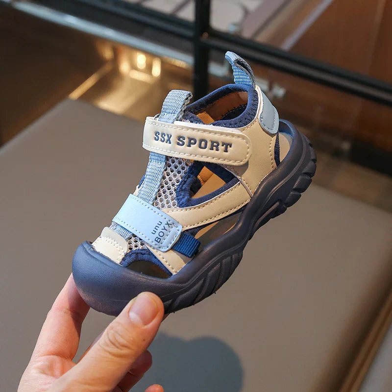 New Children's Sandals Soft Bottom Head Protection Boys and Girls Baby Walking Shoes Korean Style